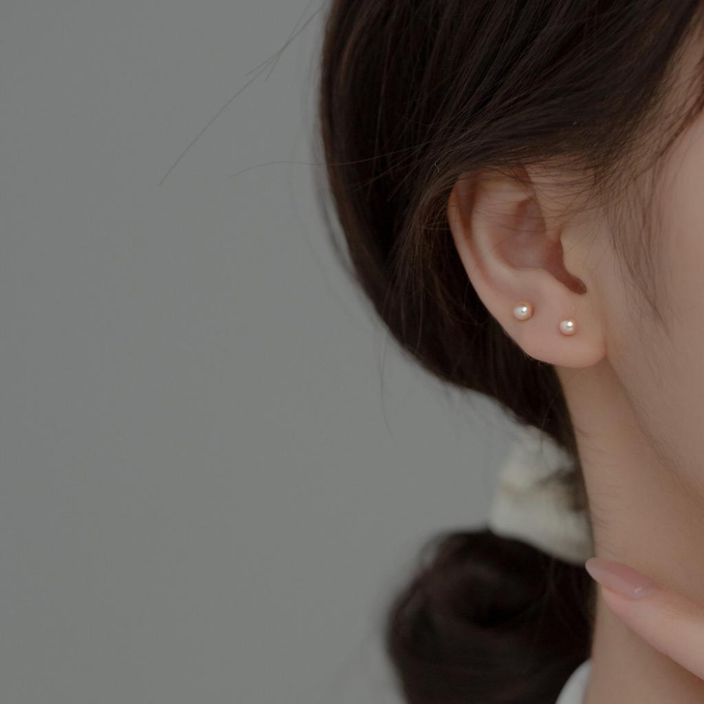 《真愛鍊Cherish 》天然淡水珠S925通體純銀耳環 日常上班 生日約會 氣質 多耳洞-細節圖2