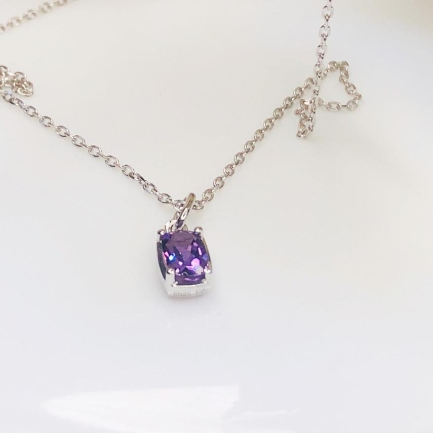 《真愛鍊Cherish 》天然紫水晶S925通體純銀項鍊 秀氣氣質 款紫水晶 克拉 紫水晶 精緻微鑲珠寶 輕珠寶 飾-細節圖2