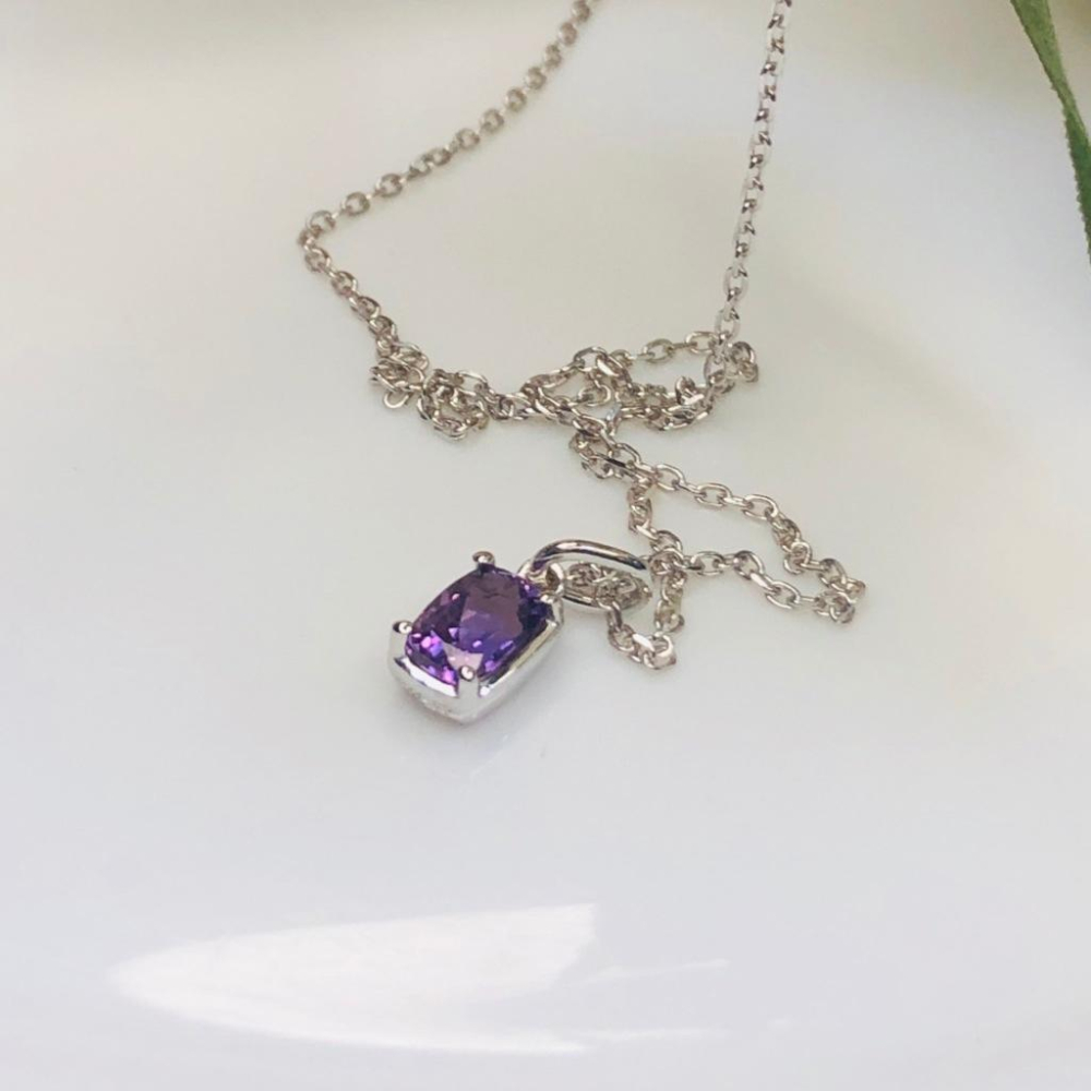 《真愛鍊Cherish 》天然紫水晶S925通體純銀項鍊 秀氣氣質 款紫水晶 克拉 紫水晶 精緻微鑲珠寶 輕珠寶 飾-細節圖8