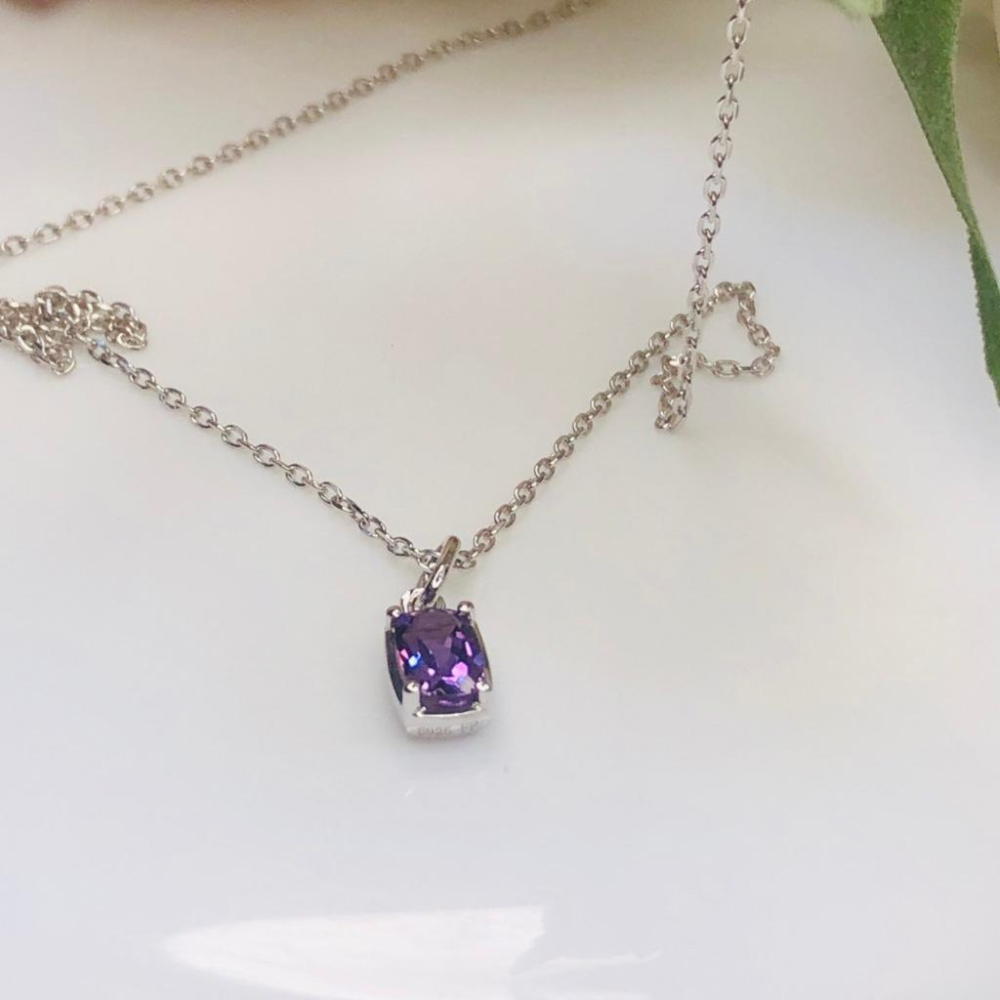 《真愛鍊Cherish 》天然紫水晶S925通體純銀項鍊 秀氣氣質 款紫水晶 克拉 紫水晶 精緻微鑲珠寶 輕珠寶 飾-細節圖9