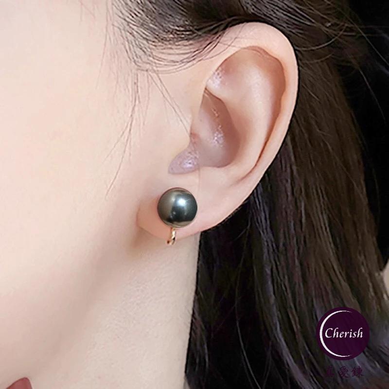 《真愛鍊Cherish 》S925通體純銀耳環水晶珍珠 施家珍珠耳環 蚊香盤耳夾夾式 通體純銀 銀樓銀飾-細節圖3