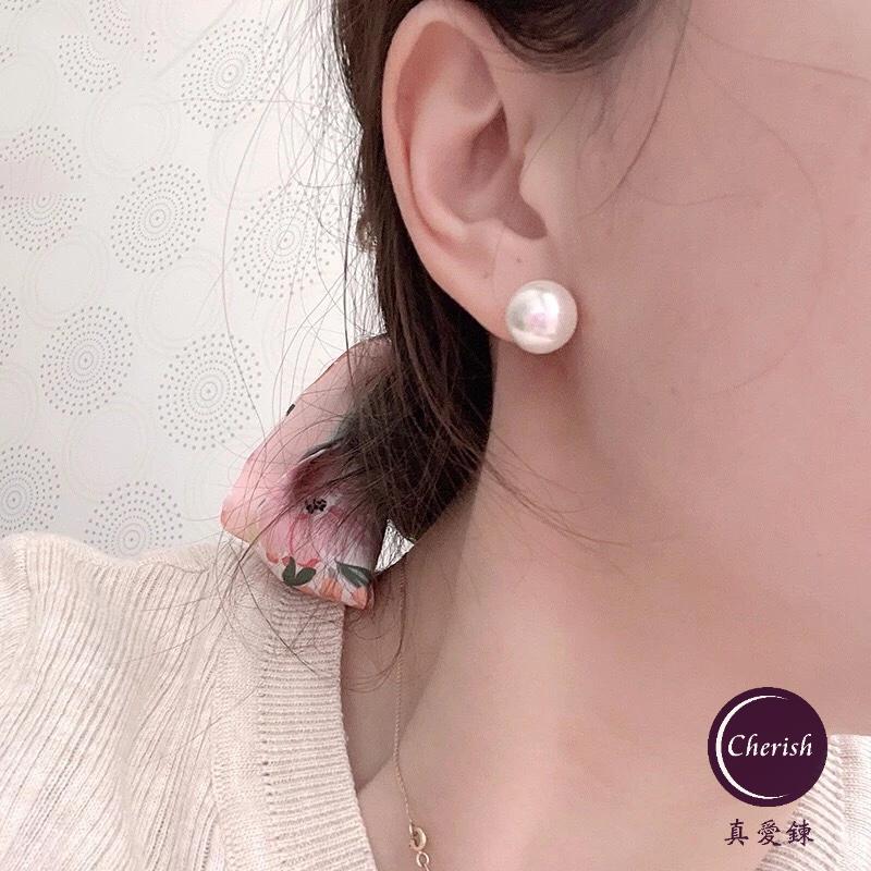 《真愛鍊Cherish 》S925通體純銀耳環水晶珍珠 施家珍珠耳環 蚊香盤耳夾夾式 通體純銀 銀樓銀飾-細節圖4