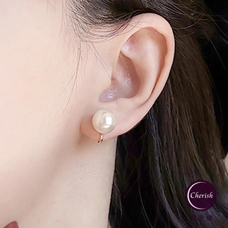 《真愛鍊Cherish 》S925通體純銀耳環水晶珍珠 施家珍珠耳環 蚊香盤耳夾夾式 通體純銀 銀樓銀飾-細節圖6