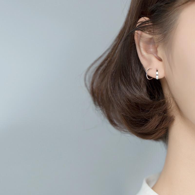 《真愛鍊Cherish 》S925通體純銀耳環 螺旋旋轉造型 旋轉進去配戴方便-細節圖2