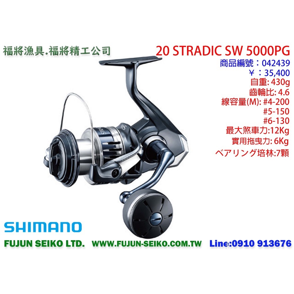 【福將漁具】Shimano紡車捲線器 20 STRADIC SW 系列-規格圖2