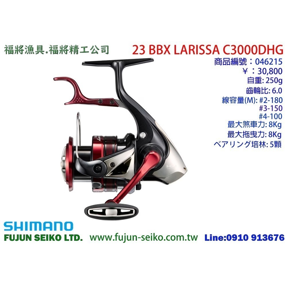 【福將漁具】Shimano手煞車捲線器 23 BBX LARISSA 系列-規格圖5