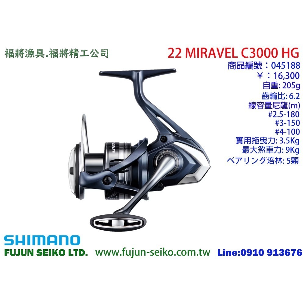 【福將漁具】Shimano紡車捲線器 22 MIRAVEL 系列-細節圖8