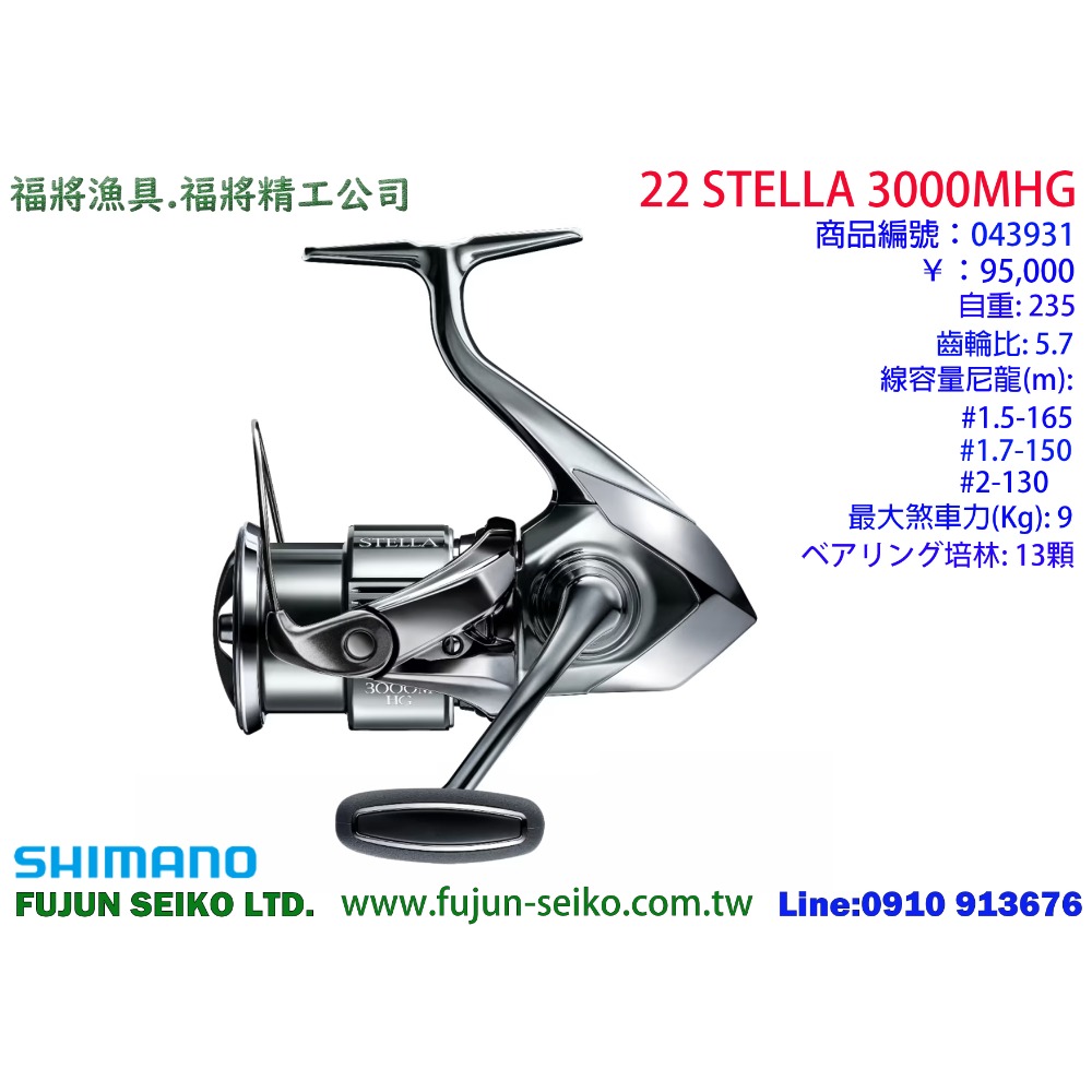 【福將漁具】Shimano紡車捲線器 22 STELLA  系列-規格圖5