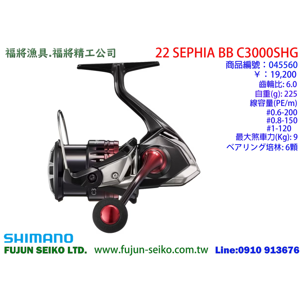 【福將漁具】Shimano紡車捲線器 22 SEPHIA BB系列 (軟絲捲)-細節圖2