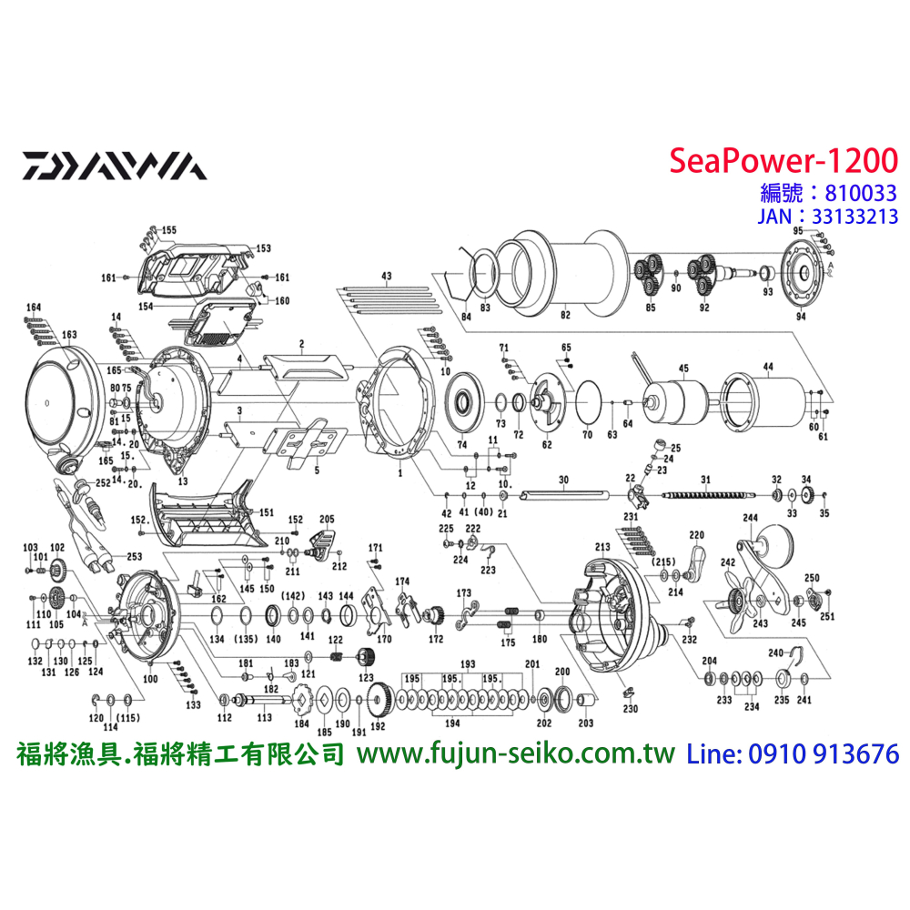 【福將漁具】Daiwa 電動捲線器 SeaPower 1200 / 800太陽齒下盤-細節圖2