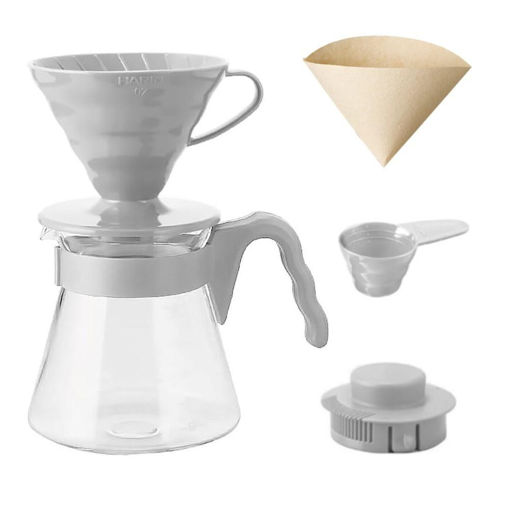 HARIO V60灰色02手沖咖啡壺組 耐熱分享壺 VCSD-02-PGR Gusense Select 現貨-細節圖2