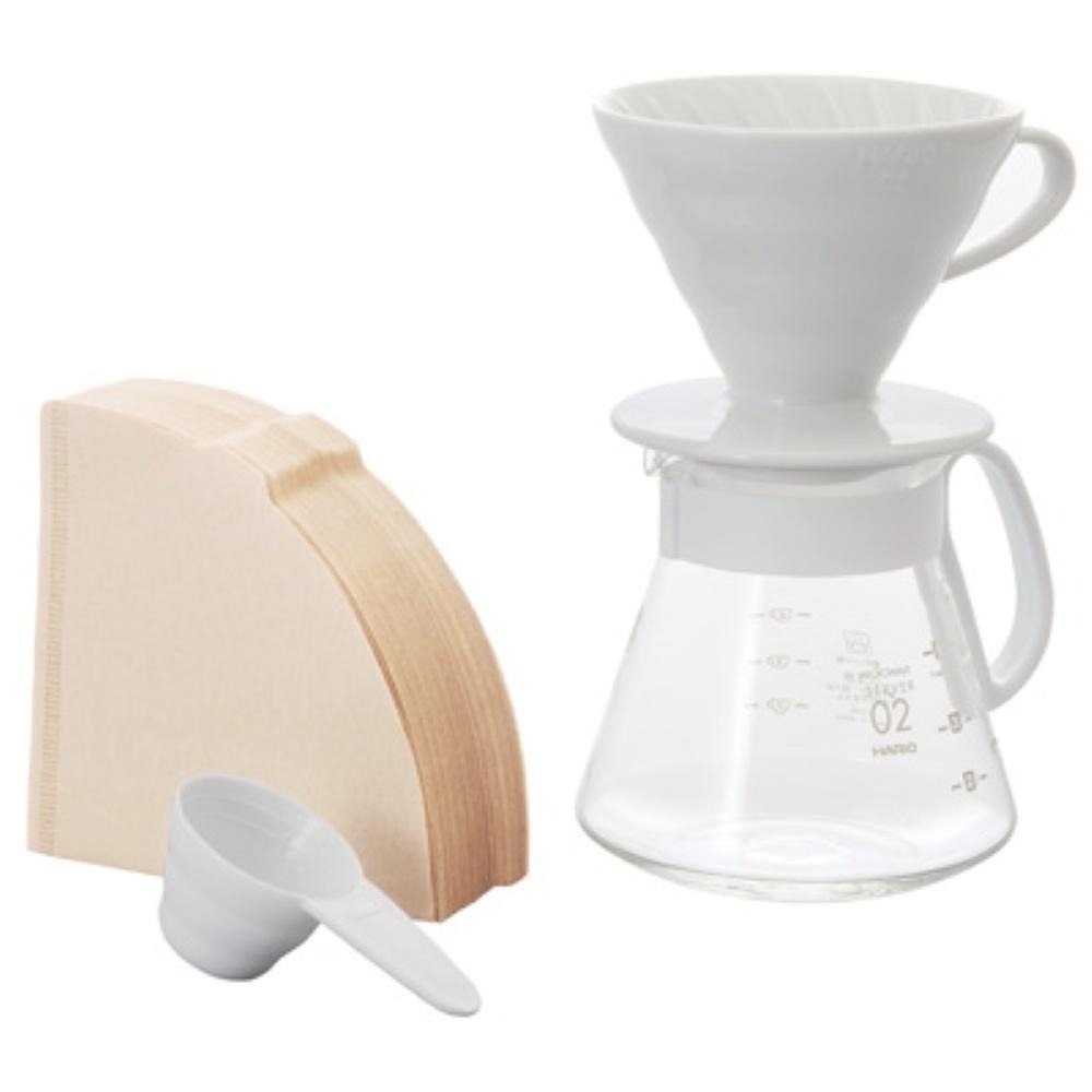 HARIO V60白色02陶瓷濾杯咖啡壺組 有田燒 耐熱分享壺 XVDD-3012W Gusense Select-細節圖2