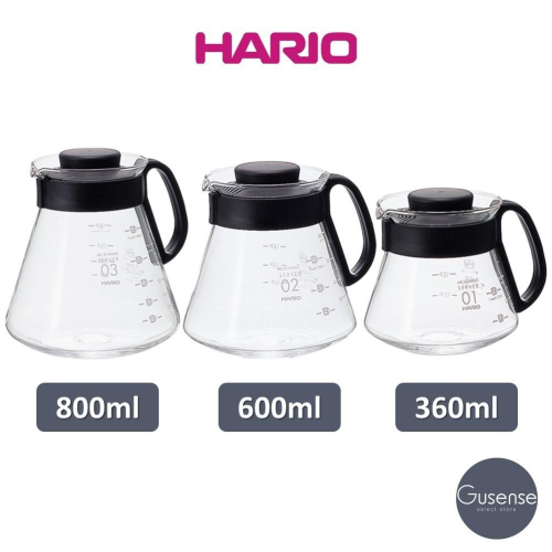 HARIO V60經典耐熱玻璃咖啡壺 XVD-36B XVD-60B XVD-80B Gusense Select 現貨