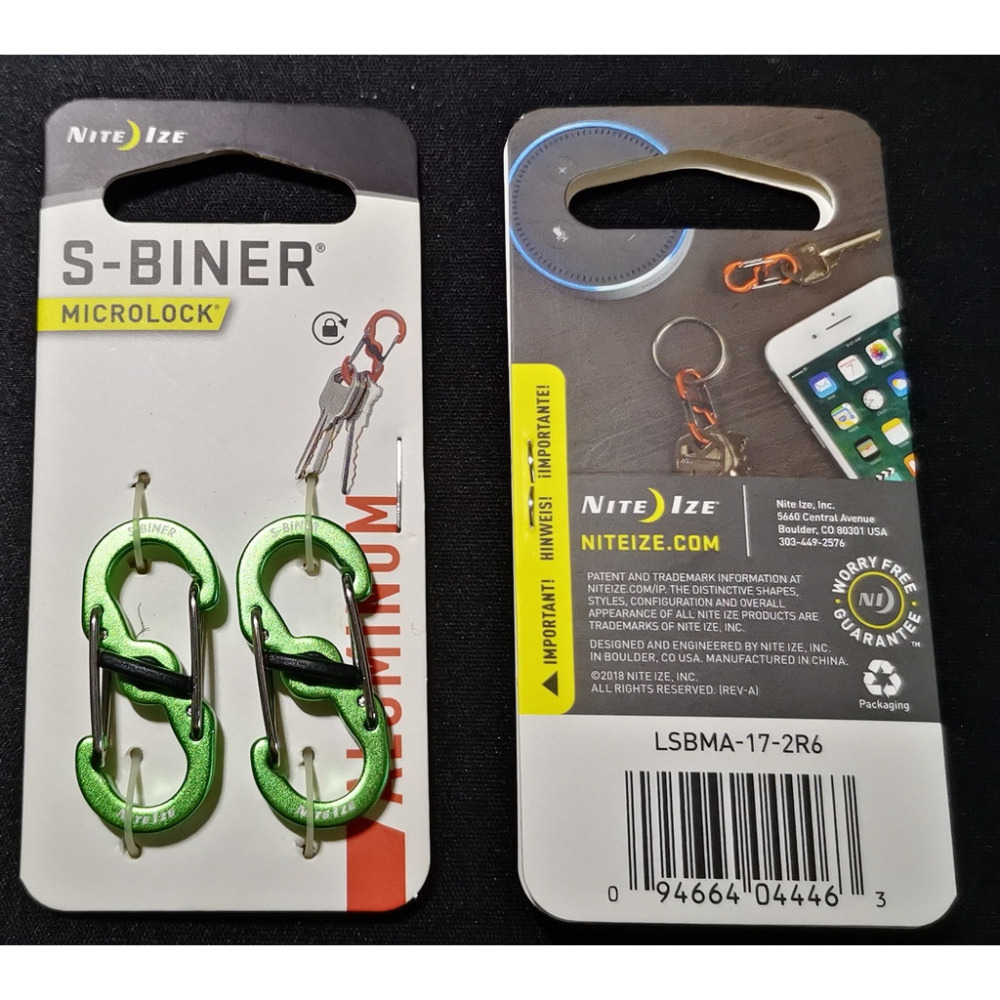 NITEIZE S-Biner® MicroLock®   彩色 鋁製 半號帶鎖8字扣 lsbma-細節圖7