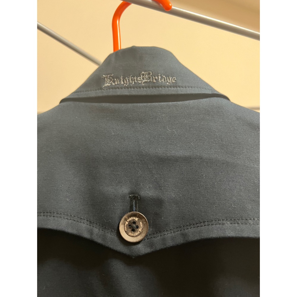 二手 Knightsbridge 英國 🇬🇧 合身 黑色 藍格紋 西裝外套 長袖 S號-細節圖3