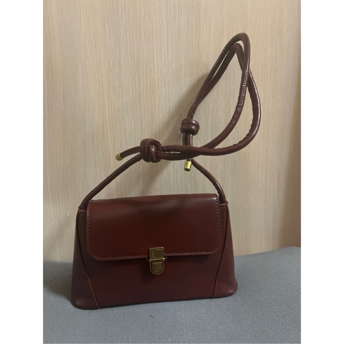 全新 corban 法式單肩包 咖啡 復古質感 肩背 手提 腋下包 單肩包 女包 肩背包 斜背包 斜跨包 休閒包 手提包-細節圖4