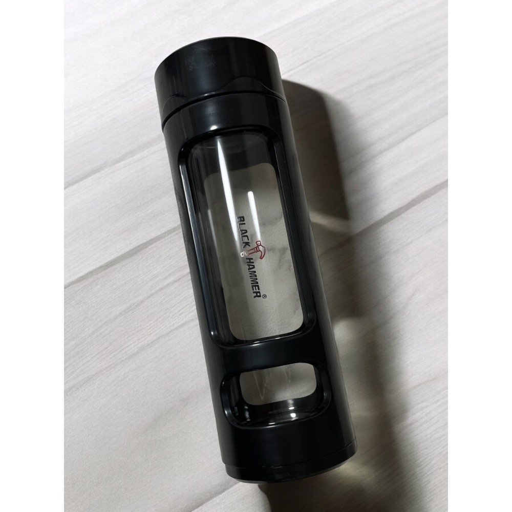 巧菲耐熱玻璃隔熱水瓶 水壺 隨行杯 堅固耐用 黑色-細節圖2