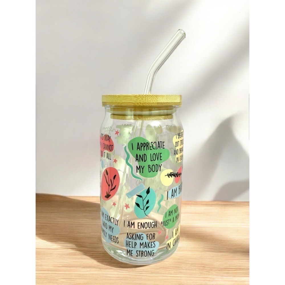 易開罐造型玻璃杯470ml水杯 雞尾酒派對 家庭聚會 招待客人 吸睛的杯子 ( 附竹蓋、吸管)-細節圖2