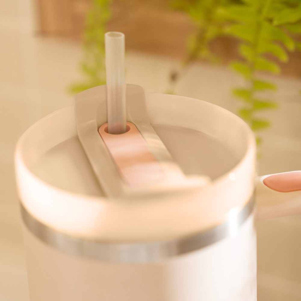 北歐小刺蝟 萌萌刺蝟手持冰壩杯【1200ml)】粉橘色 粉膚色 附吸管-細節圖5