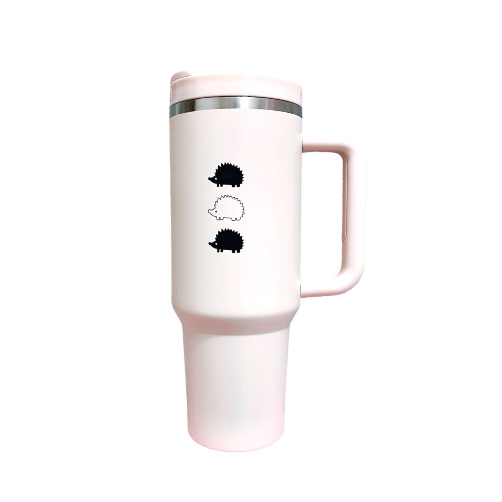 北歐小刺蝟 萌萌刺蝟手持冰壩杯【1200ml)】粉橘色 粉膚色 附吸管-細節圖6