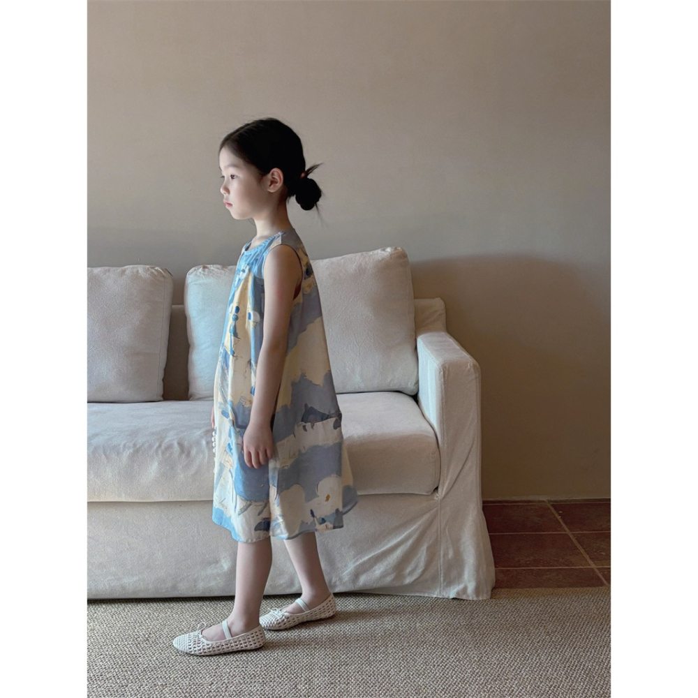 海濱小屋繪畫洋裝-細節圖7