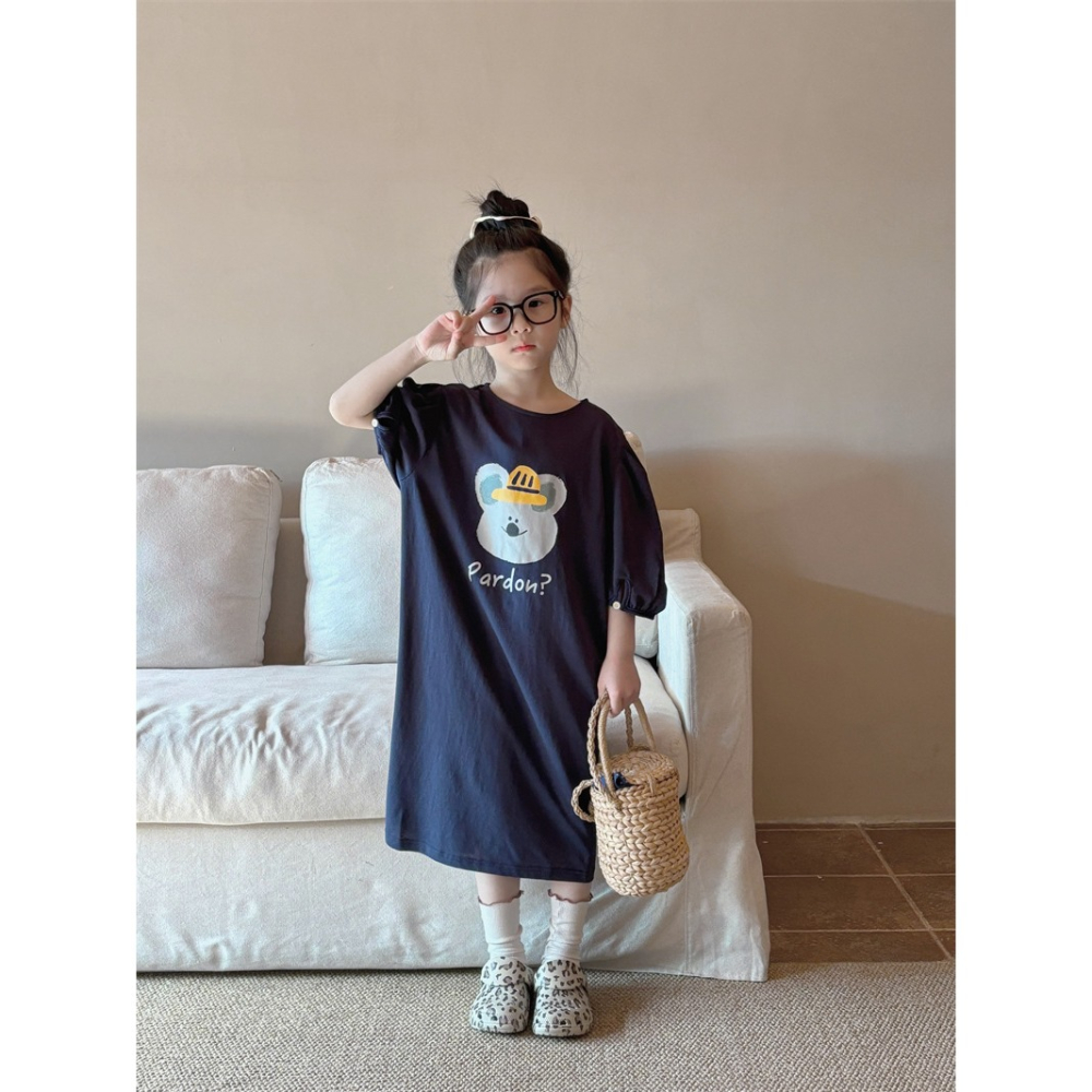 無尾熊泡泡袖長洋裝-細節圖7