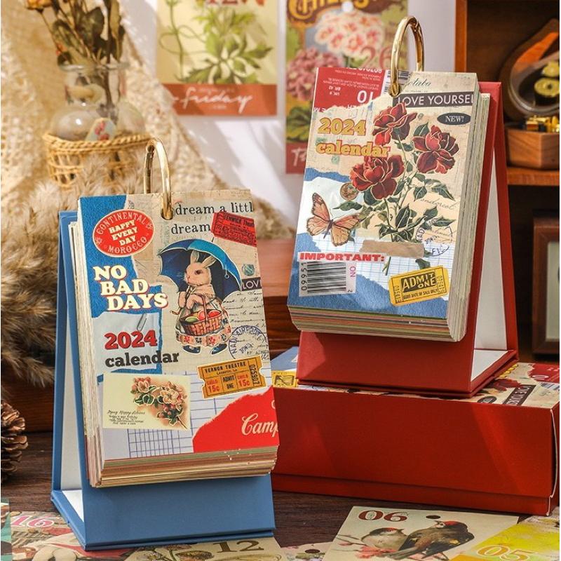 ｜𝕎𝕚𝕟𝕟𝕚𝕖溫妮｜2024年復古年曆 復古日曆 桌面佈置 單向日曆 牆面佈置-細節圖2