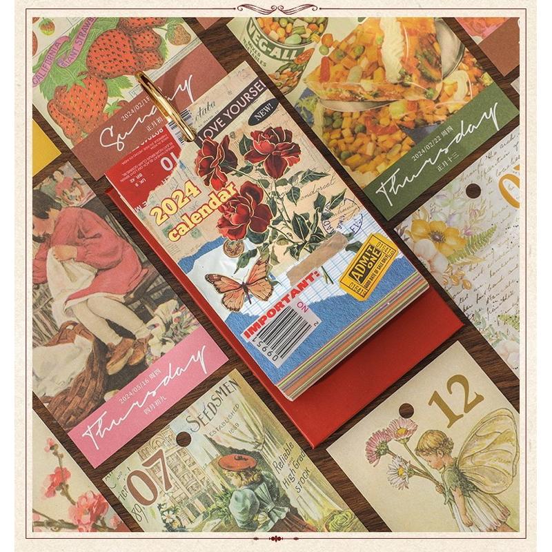 ｜𝕎𝕚𝕟𝕟𝕚𝕖溫妮｜2024年復古年曆 復古日曆 桌面佈置 單向日曆 牆面佈置-細節圖3