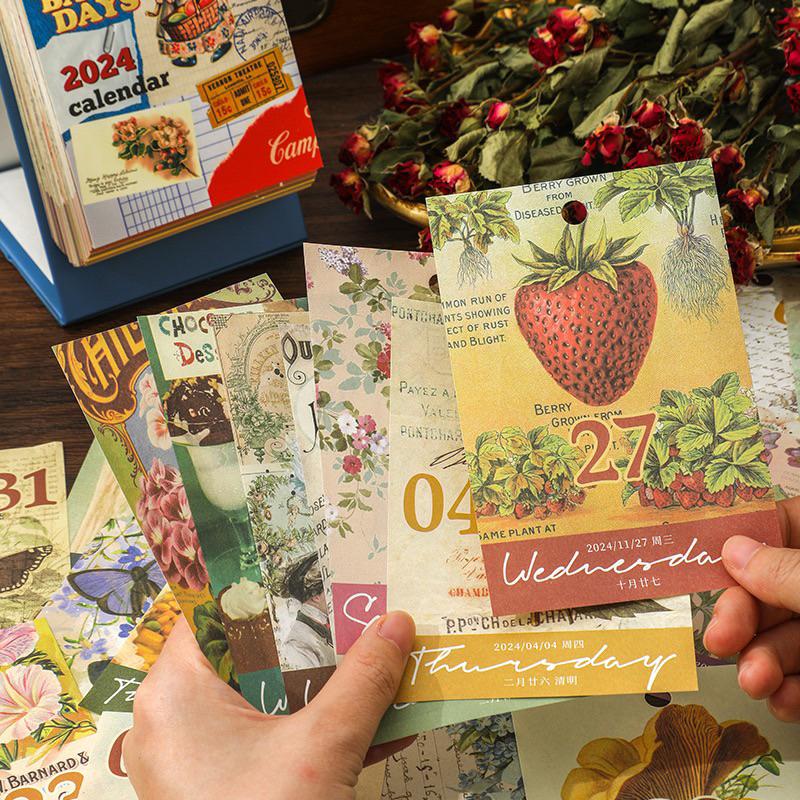 ｜𝕎𝕚𝕟𝕟𝕚𝕖溫妮｜2024年復古年曆 復古日曆 桌面佈置 單向日曆 牆面佈置-細節圖4