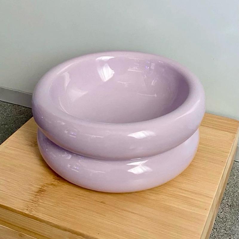 ｜𝕎𝕚𝕟𝕟𝕚𝕖溫妮｜預購 多色寵物雙層陶瓷碗 紫色陶瓷碗 貓碗-細節圖3