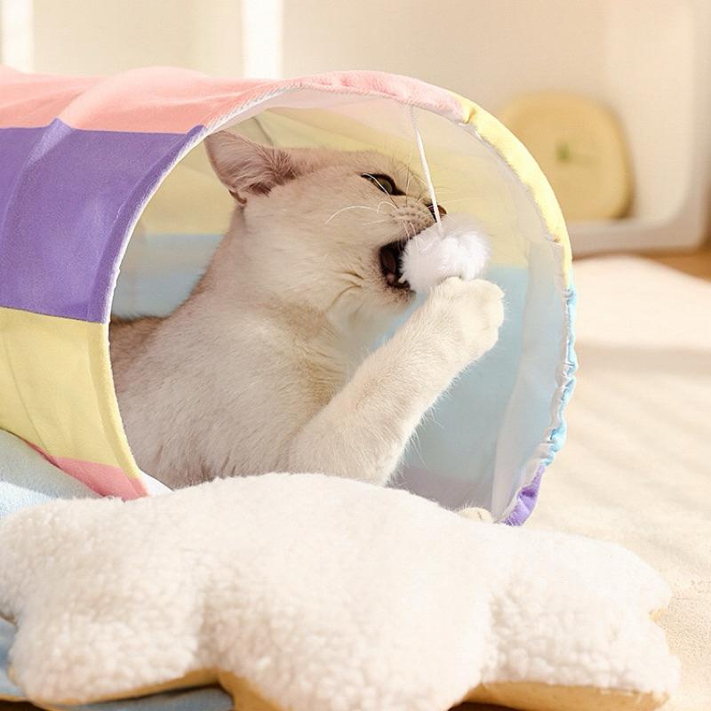 ｜𝕎𝕚𝕟𝕟𝕚𝕖溫妮｜預購 彩虹🌈貓隧道 可玩可睡的隧道貓窩 貓咪追逐玩具-細節圖5