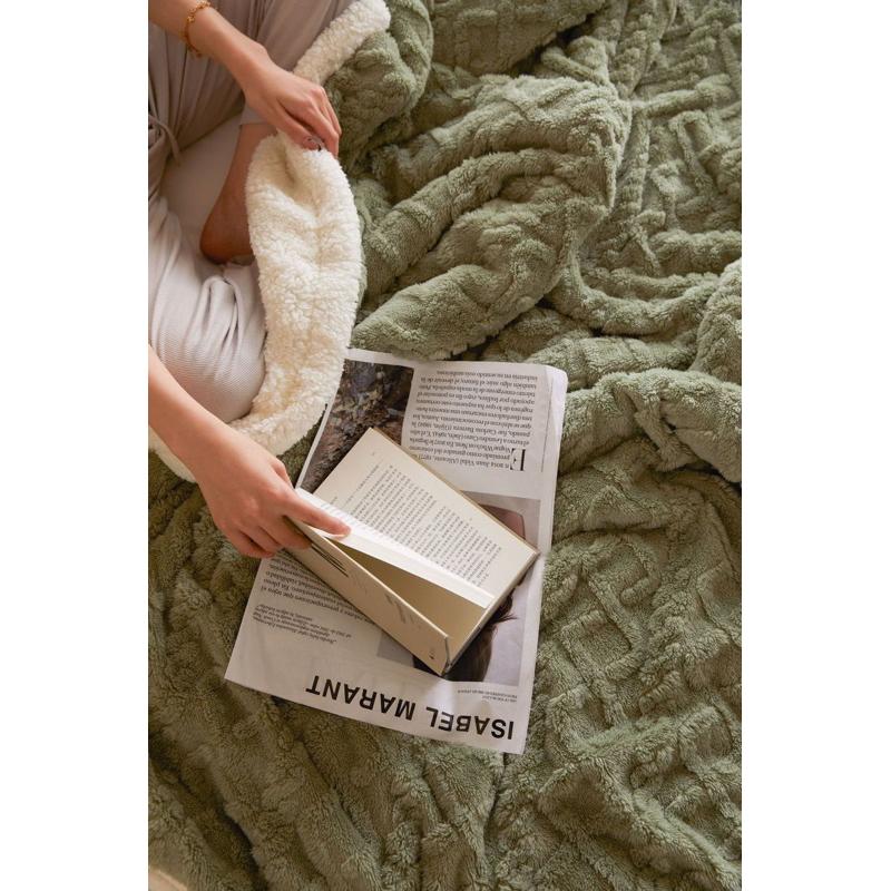 ｜𝕎𝕚𝕟𝕟𝕚𝕖溫妮｜台灣出貨 塔芙蓉羊羔毛毯子 冬季保暖毯 雙人毛毯 雙人加大毛毯-細節圖6