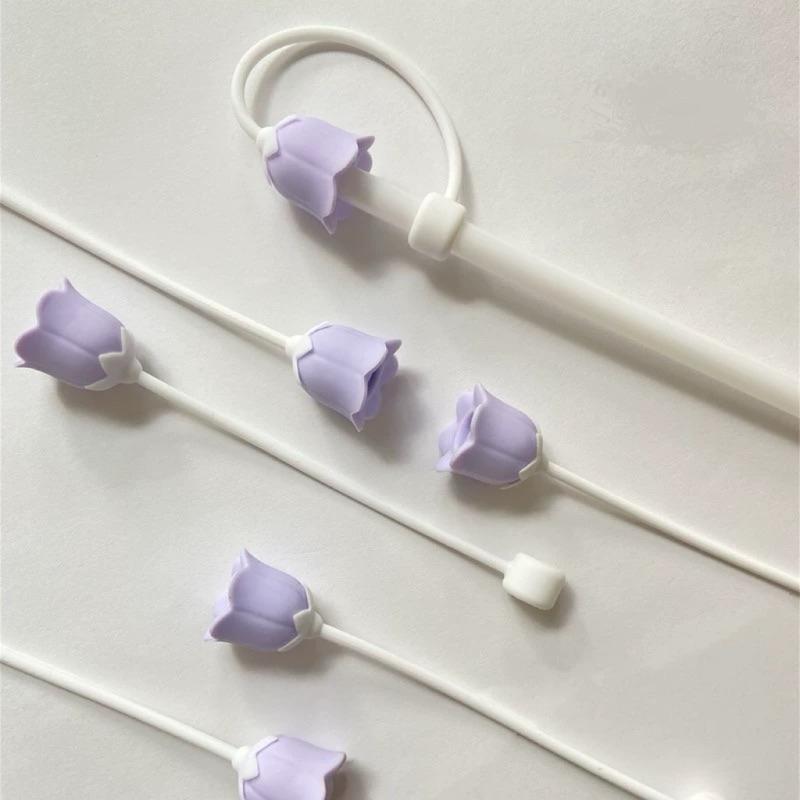 ｜𝕎𝕚𝕟𝕟𝕚𝕖溫妮｜預購 紫色鈴蘭花吸管套💜唯美花朵造型吸管套 防塵套-細節圖4