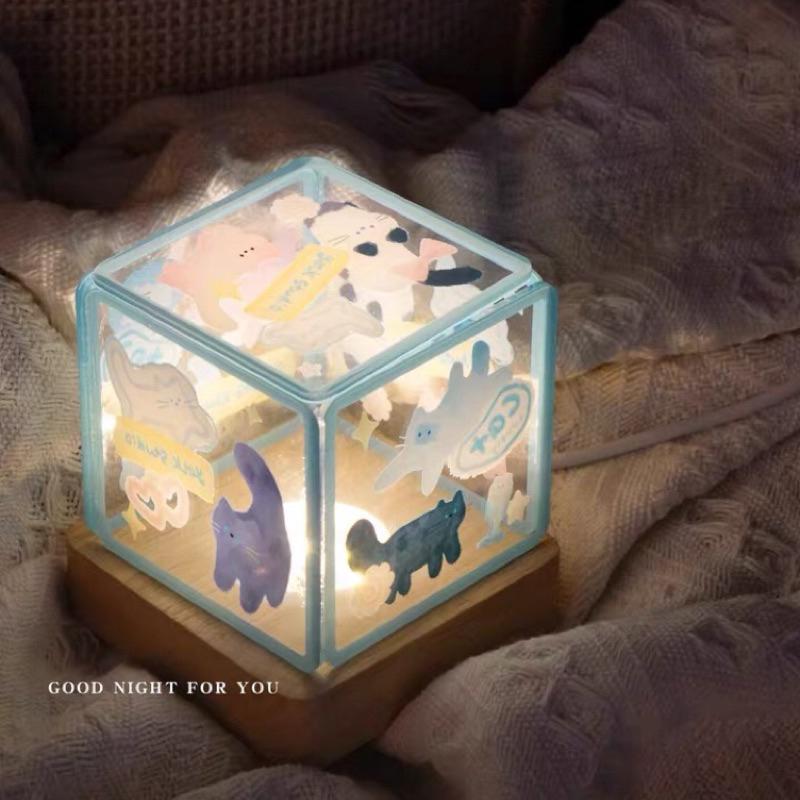 ｜𝕎𝕚𝕟𝕟𝕚𝕖溫妮｜現貨！晚安小貓小夜燈 可愛小夜燈 桌面佈置 宿舍小夜燈-細節圖2