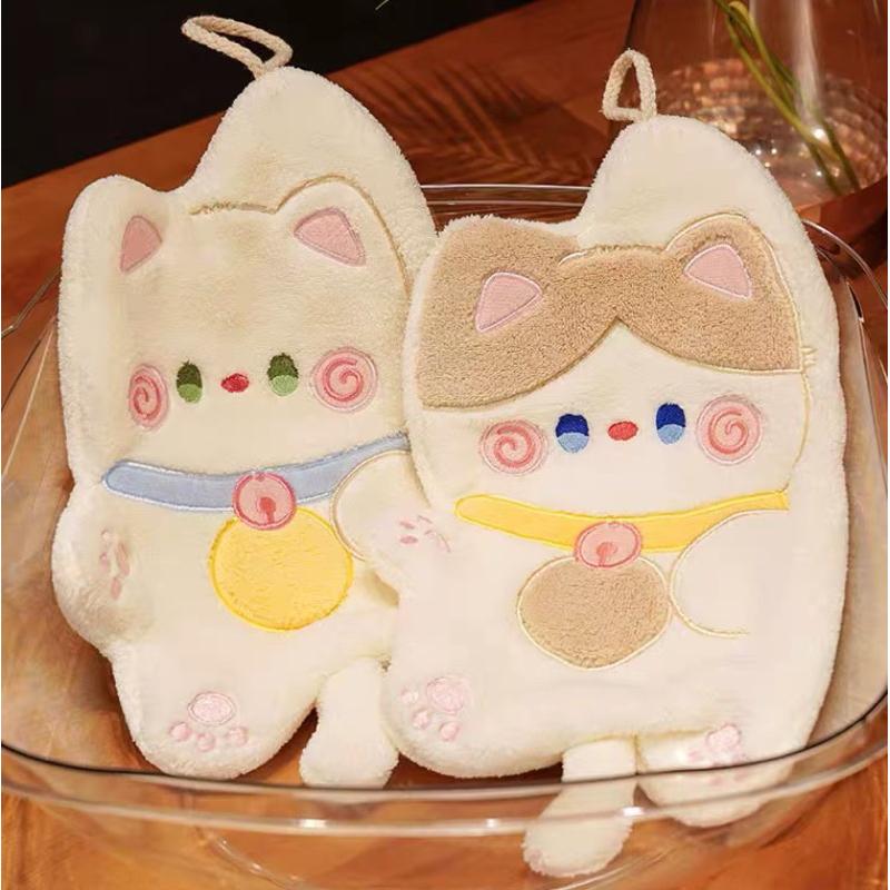 ｜𝕎𝕚𝕟𝕟𝕚𝕖溫妮｜台灣出貨 貓咪擦手巾 貓咪毛巾 可愛掛布 貓咪掛布 可愛擦手巾 廚房用品 衛浴用品-細節圖2