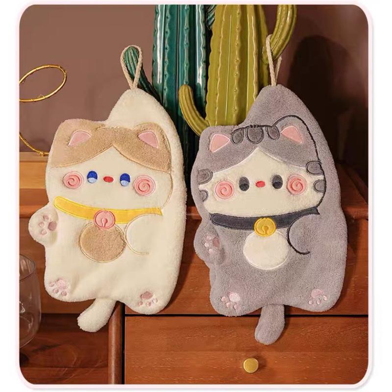 ｜𝕎𝕚𝕟𝕟𝕚𝕖溫妮｜台灣出貨 貓咪擦手巾 貓咪毛巾 可愛掛布 貓咪掛布 可愛擦手巾 廚房用品 衛浴用品-細節圖3