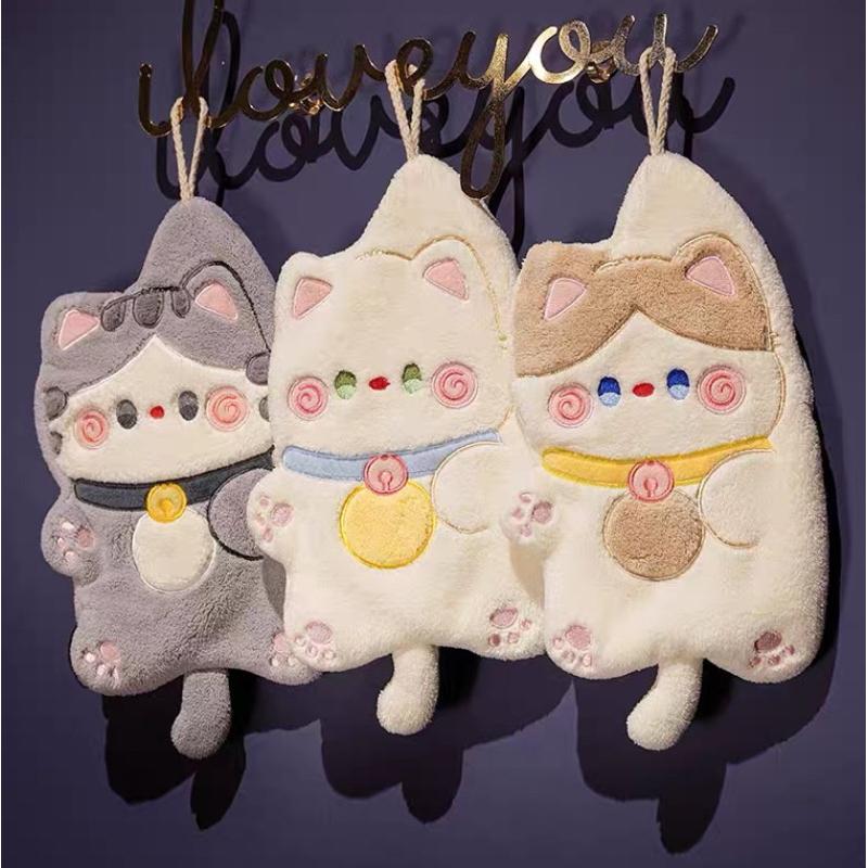 ｜𝕎𝕚𝕟𝕟𝕚𝕖溫妮｜台灣出貨 貓咪擦手巾 貓咪毛巾 可愛掛布 貓咪掛布 可愛擦手巾 廚房用品 衛浴用品-細節圖5