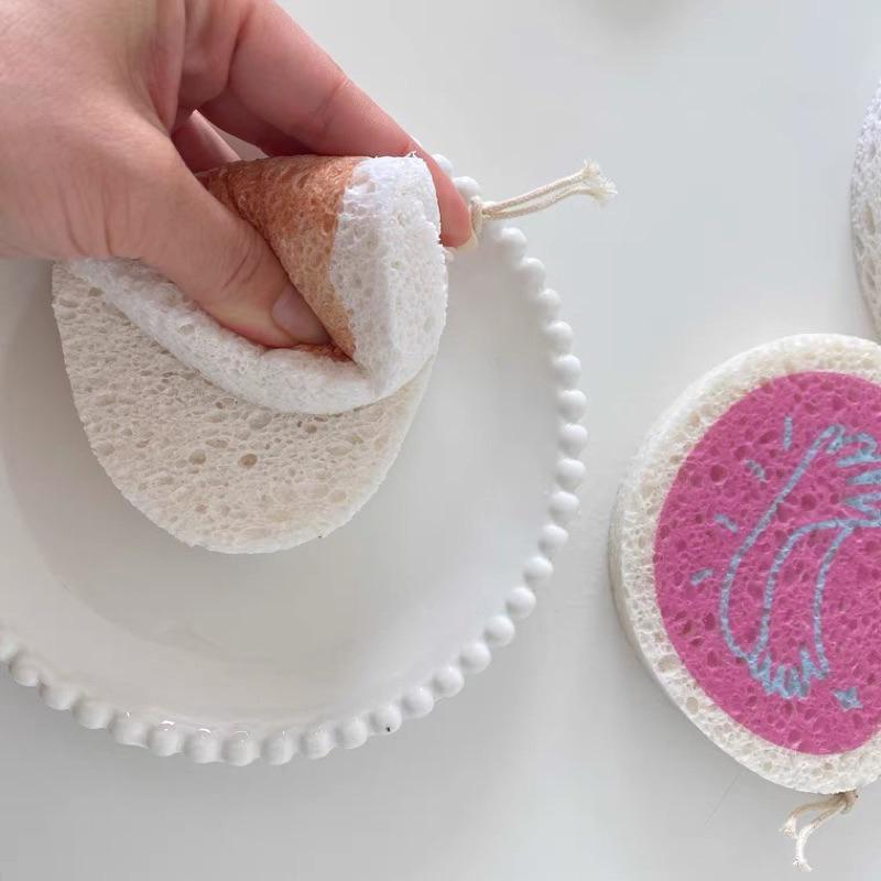 ｜𝕎𝕚𝕟𝕟𝕚𝕖溫妮｜台灣出貨 ins韓國風菜瓜布 遇水膨脹✨韓國壓縮洗碗巾 可愛卡通菜瓜布 吸水海綿 洗碗布-細節圖4