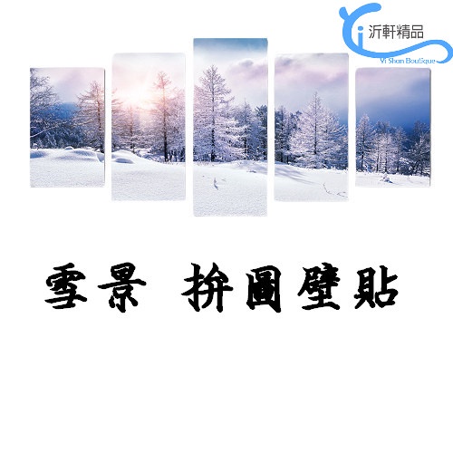 雪景 壁貼 5入 3D立體 壁貼 貼紙 窗貼 假窗壁紙 沂軒精品 E0076-細節圖2