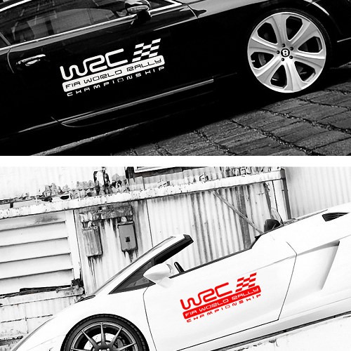 WRC 車身貼 車門貼紙 車身貼紙 黑色 白色 沂軒精品 A0641-細節圖6