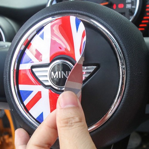 mini cooper 方向盤貼 F55 F56 米字旗 3D立體貼 車內裝飾貼 沂軒精品 A0596-細節圖5