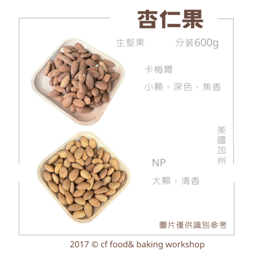 【台灣巧婦】*生* 堅果 NP杏仁果 分裝600g 杏仁豆 杏仁粒 - 台灣巧婦烘焙原料工坊
