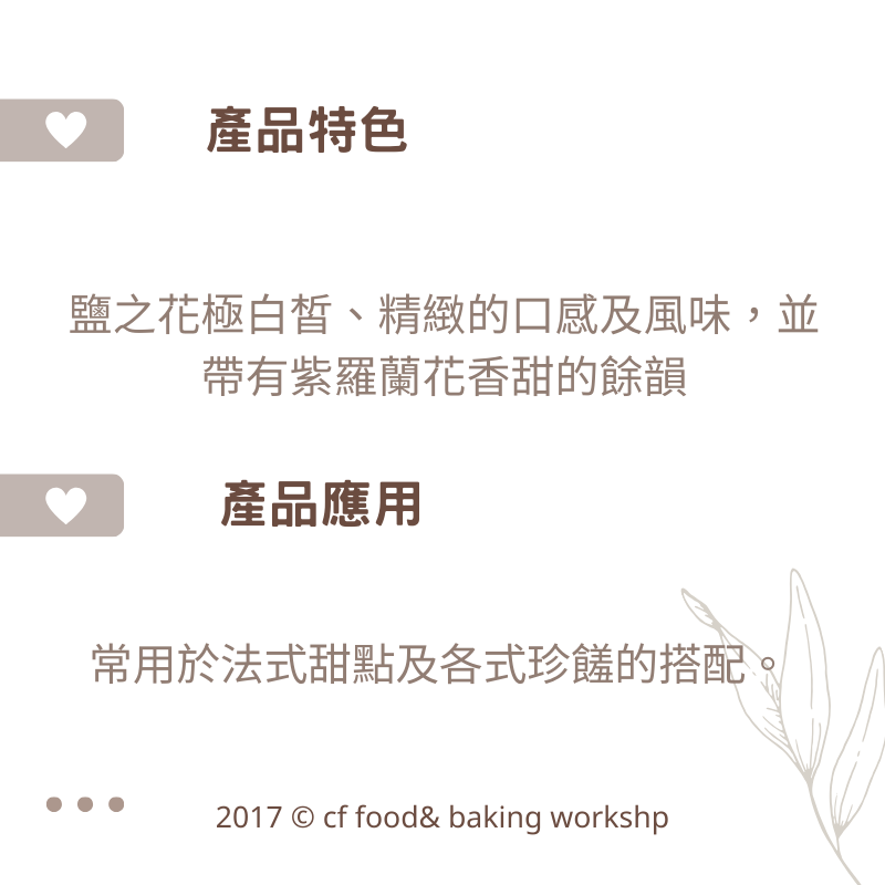 【台灣巧婦】法國 葛宏德 鹽之花｜天然海鹽・烘焙甜點／高級調味用，分裝100g／原裝1kg-細節圖2