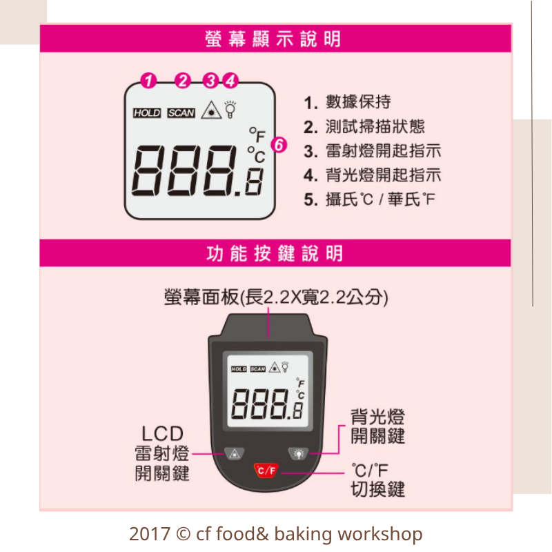 【台灣巧婦】紅外線溫度計｜烘焙／食品表面溫度專用工具-細節圖4