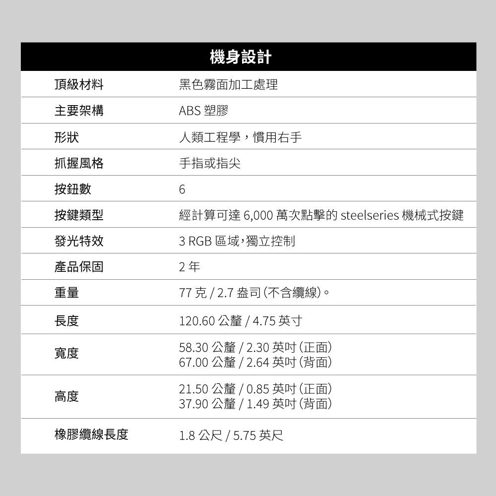 SteelSeries賽睿Rival 3有線電競滑鼠 62513-細節圖9