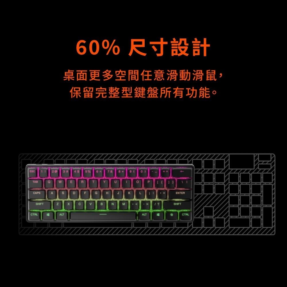 SteelSeries賽睿Apex Pro Mini無線電競鍵盤-英文 64842-細節圖6