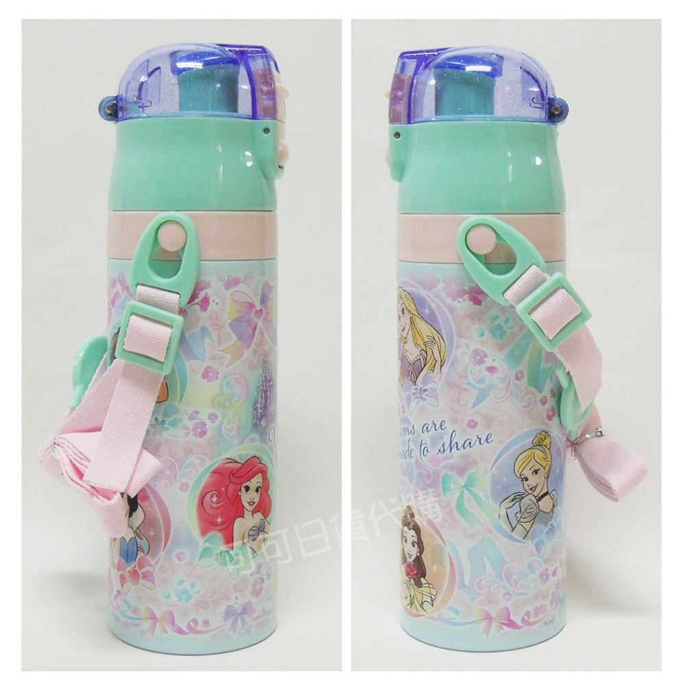 【可可日貨】日本 skater 超輕量 不鏽鋼 直飲式 保冷瓶 ( 迪士尼公主) 470ML SDC4 保冷 水壺-細節圖2