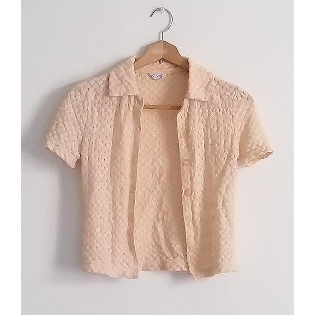 二手淡橙色女性兩件組連身裙套裝-細節圖2