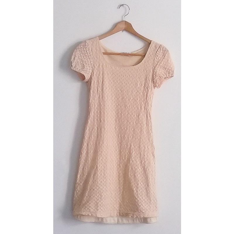 二手淡橙色女性兩件組連身裙套裝-細節圖3