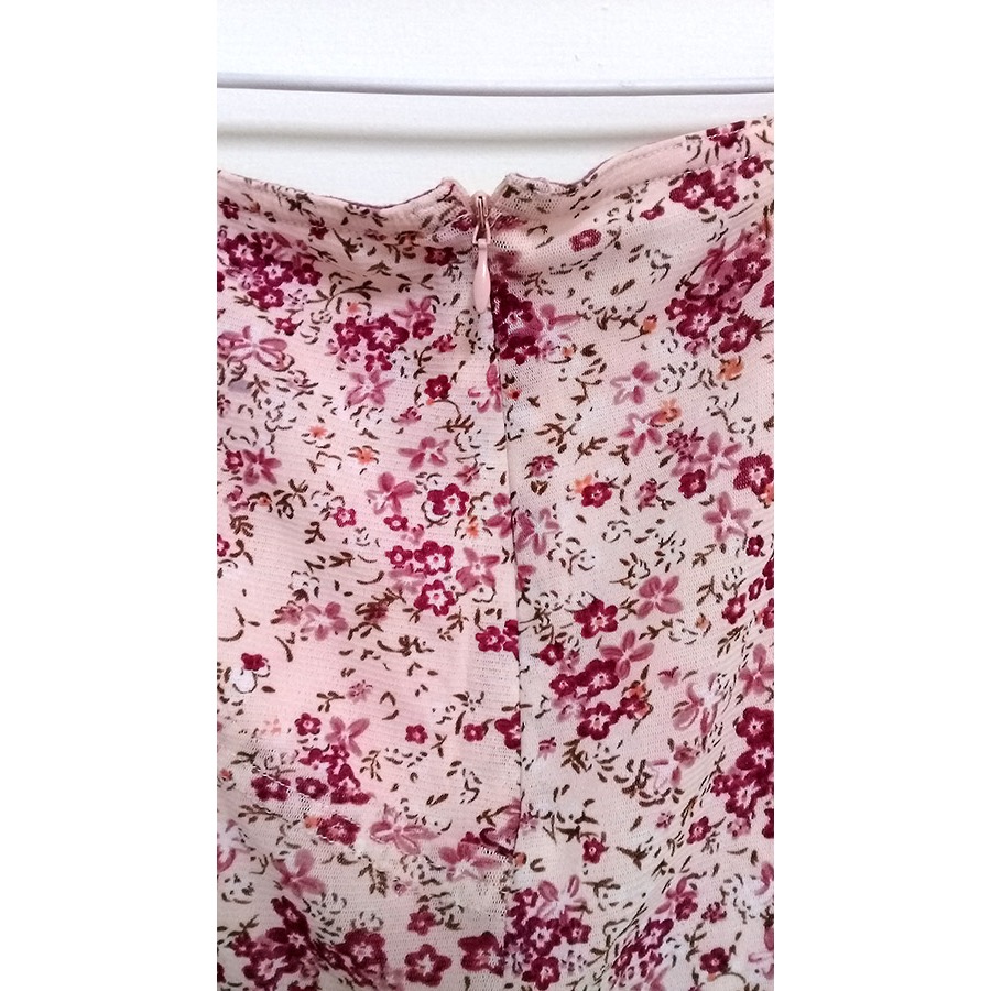 春裝 雪紡紗過膝春花盛開裙 兩層 內裡-細節圖2